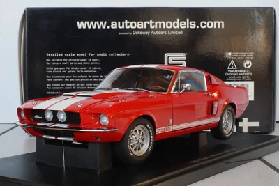 AUTOART 72906 SHELBY GT 500 1967, RED / WHITE STRIPES, 1:18, Neuwertig in OVP - Bild 1 von 4