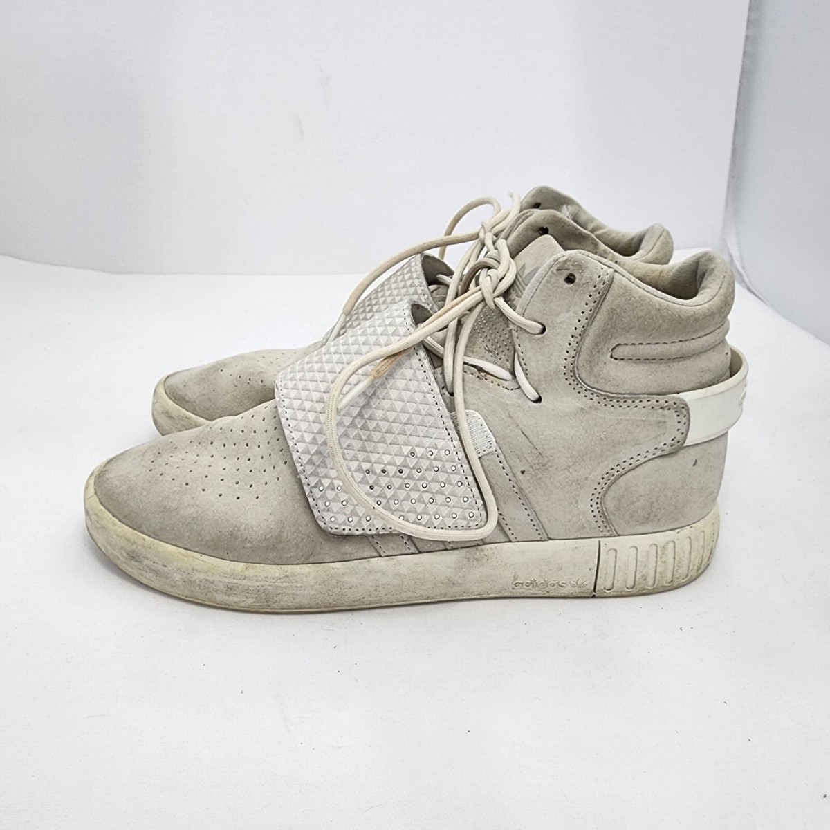 Adidas Tubular Invader Strap Men\'s Size 12 Off White BB5038 Hi Top Sneakers adidas Tubular Invader Strap White - BB5038 | eBay main image 3