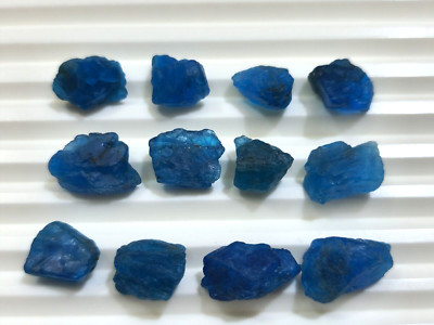 68 Crt Raw Exquisite A+ Blue Color Neon Apatite Rough Loose Gemstone ...