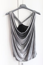 top donna argento grigio M