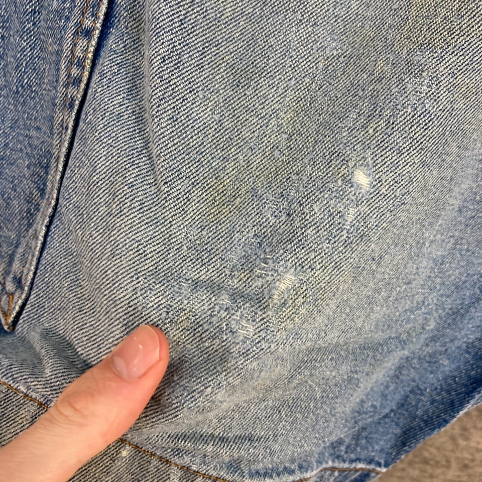 Vintage Volcom Denim Shorts Mens XL Blue Distressed Rips 90s Streetwear 11710 - Image 3 of 4