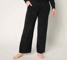 Barefoot Dreams CozyChic Ultra Lite Rolled Edge Ankle Pant-Black-Tall 2X-A674678