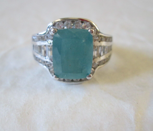 Premium Grandidierite and Zircon Platinum over Sterling Ring (Sz 7) 4.75 cts.