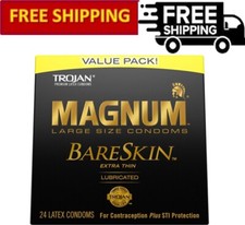 TROJAN Magnum BareSkin Premium Lubricated Large Condoms, 24 Count