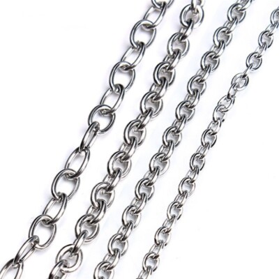 Stainless Steel O Link Chain Bulk Link Chains Necklaces Making 5m/Lot 3 4 5 6mm