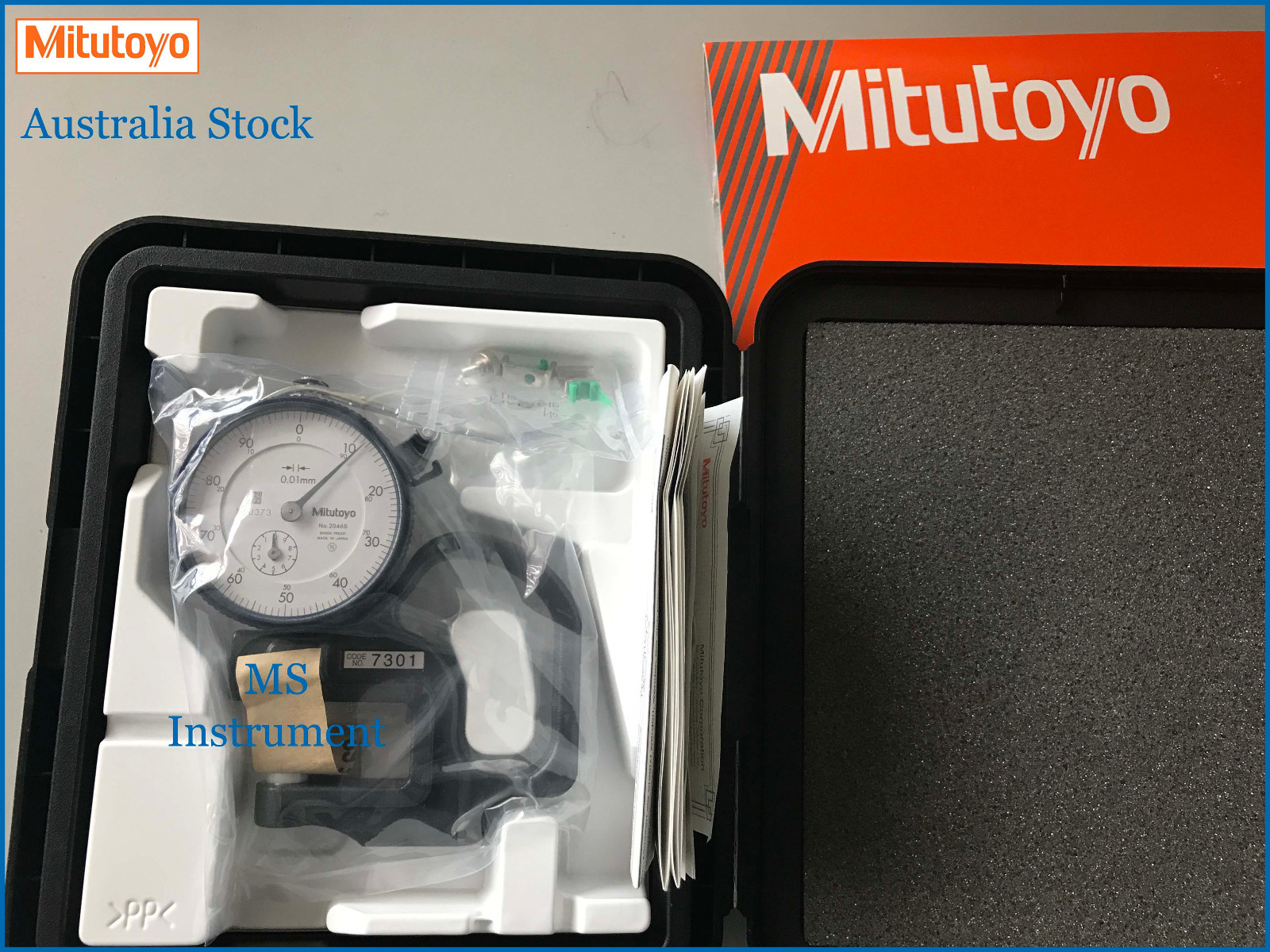 Genuine Mitutoyo 7301 Dial Thickness Gauge Flat 10mm 0.01mm Australia