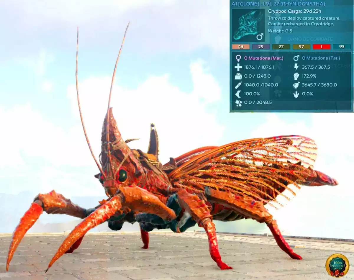 Ark Survival Evolved New Dino Rhyniognatha Clone PVE PS4/PS5