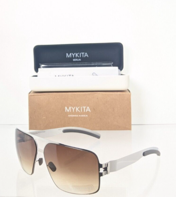 MYKITA Sunglasses TYRONE Col. 051 60mm Frame Mykita Lite Sun Peer Col 051 Silver Frame Brown Lens Aviator  main image 3