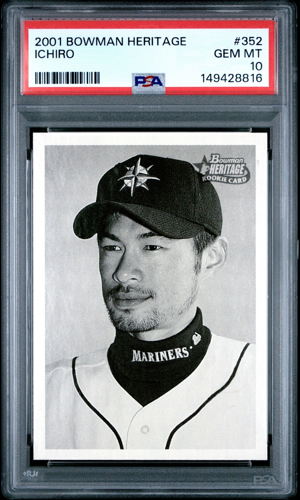 Ichiro Suzuki 2001 Bowman Heritage RC PSA 10 #352 Seattle Mariners