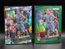 MAYA MOORE - 2 card lot of 2025 WNBA Prizm #135 (Cracked Ice & Green) Lynx