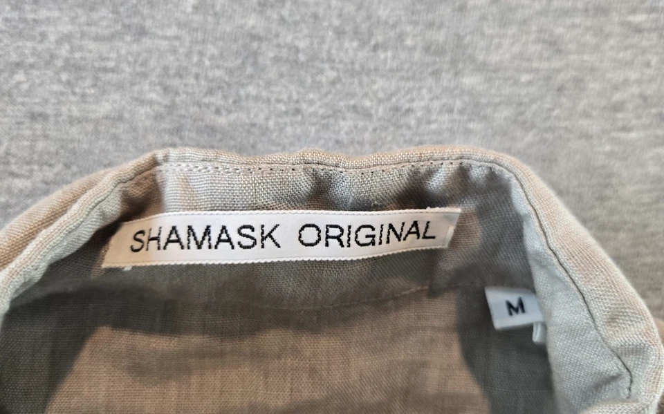 Shamask Original Shirt Womens M Grey 100% Linen Sleeveless Made USA Asymmetrical - Image 3 of 4