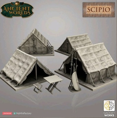 1:72 Roman Legion Tents Set - Wagon Tabletop Gaming Miniaturen