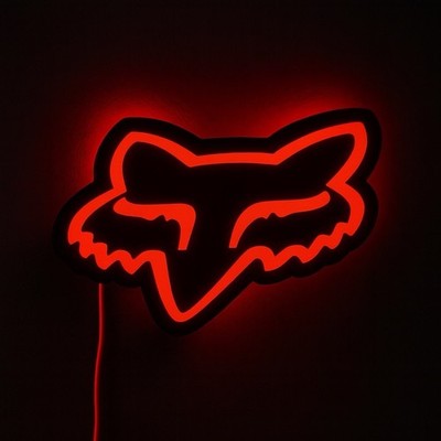 Fox Racing LED RED Wall Sign Light Up Garage Decor   8x5  Motocross Gift USA
