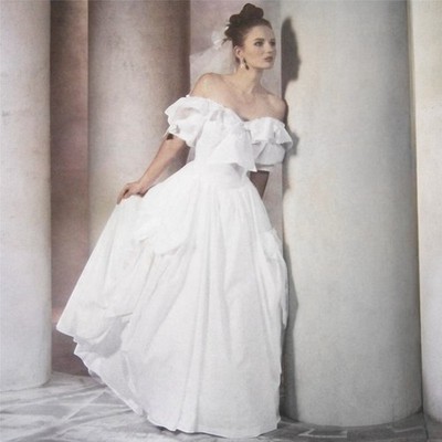 RARE Laura Ashley Vintage 1988 White Cotton Bo Peep Bridal Wedding