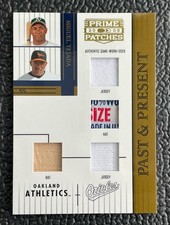 🔥MIGUEL TEJADA '05 PPQ GAME USED BAT JERSEY HAT LOGO TAG PATCH /150!🔥ATHLETICS