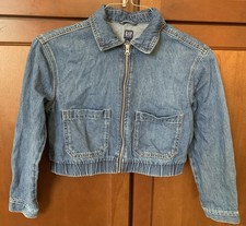 GAP Kids Denim Blue Jean Jacket With Zipper Size XXL 14-16 Measurements Given