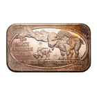 1974 USSC North American Buffalo 1 oz .999 Fine Silver Art Bar Nat Toning