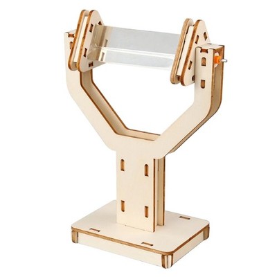 Triangular Prism with Wooden Holder Stand Physics Teaching Aid for School Lab