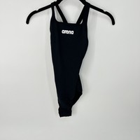 Arena Damen Women's Team Swimsuit Swim Pro Solid BadeanzüGe, Black-White, 30
