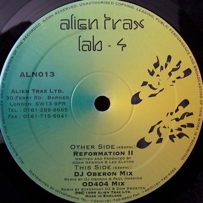 Lab 4 - Reformation II - UK 12'' Vinyl - 1998 - Alien Trax