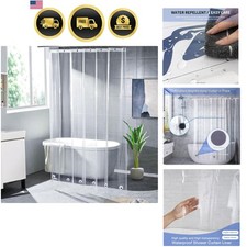 Family-Friendly 74-Inch Waterproof Shower Curtain Liner - Easy Install Clean