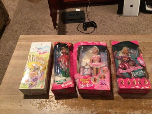 Vintage Barbie lot 1994 Dance Moves foam n color caroling fin spring blossom NIB