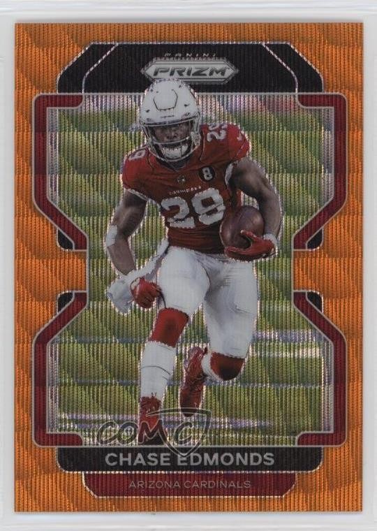 2021 Panini Prizm Orange Wave Prizm 43/60 Chase Edmonds #77 3hd