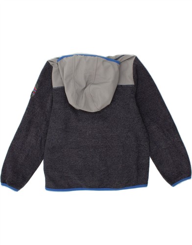 CMP Boys Zip Hoodie Sweater 9-10 Years Navy Blue Colourblock Polyester BX07 - Picture 2 of 3