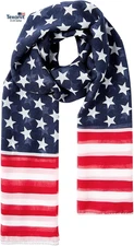 American Flag Scarf for Women Patriotic Flag Scarf Silk Feeling Scarves Square S