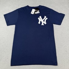 New York Yankees Derek Jeter Shirt Mens Small Blue Majestic Name Number Tee NWT