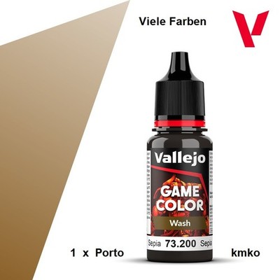 Vallejo Model Air 73.200 Neue Formel Game Color Wash Sepia  18ml