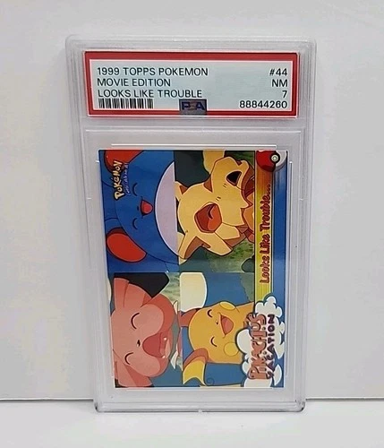 1999 Topps Pokemon Movie Edition Looks Like Trouble #44 Pikachu's Vacation PSA 7