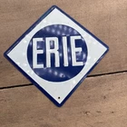 Vintage Post Cereal Erie Tin Sign 1950s Railroad Train Metal 4” x 4”