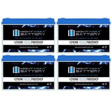 Mighty Max 12V, 100Ah, Lithium, Replaces Johnson Controls JC12800 - 4 Pack