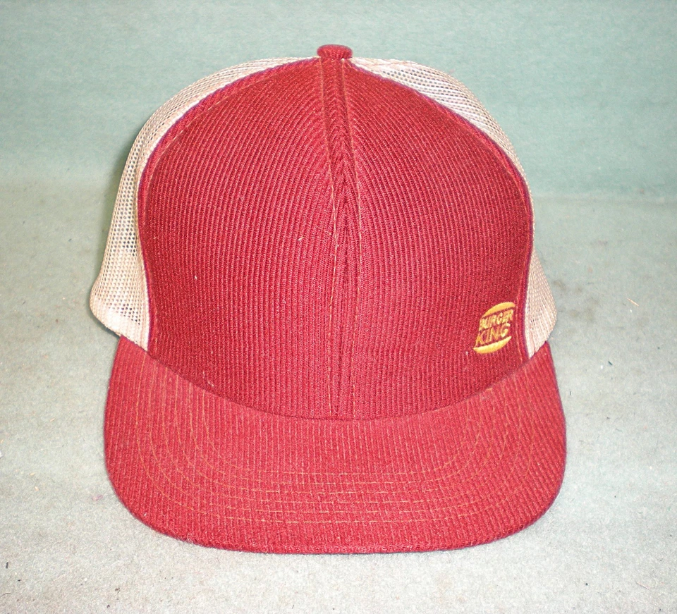 Vintage 1980's Burger King Corduroy Employee Crew Trucker Hat Cap - Image 2 of 4