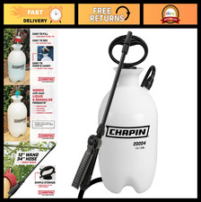 1-Gallon Pump Sprayer with Adjustable Nozzle Long Hose for Fertilizer, Pestici