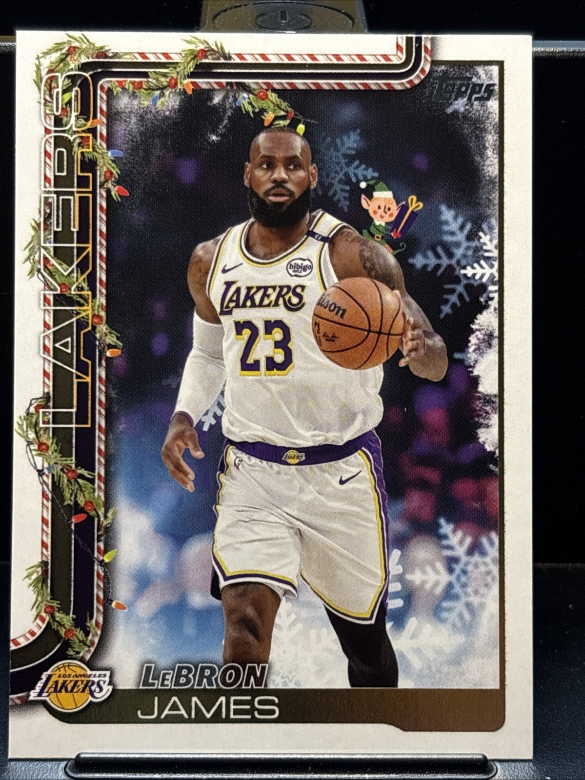 2025 Topps Holiday Basketball LeBron James Hidden Elf Short Print #HE-LBJ Lakers