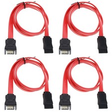 SG Store 4pcs 50cm SATA Extension Cable - 7-pin Internal Male to Female Red