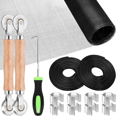 Fenster Bildschirm Reparaturset 14tlg, Glasfaser Mesh, Clips, Spline, Werkzeug