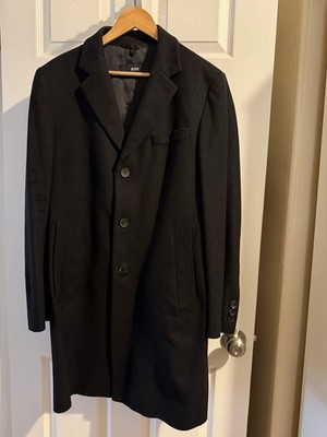 Hugo Boss Dieselstrasse 12 Black Men s Overcoat, 38R