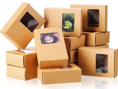 30 Pieces Soap Packaging Boxes Paper Soap Box Kraft Soap Box with Window Rectang