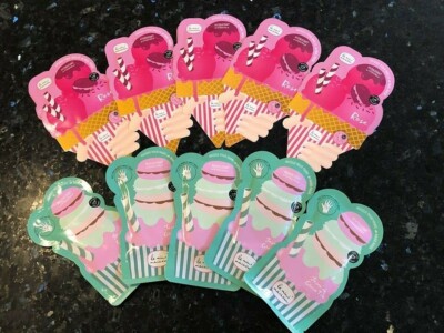 LOT of 10 ~~ 5 Le Mini Macaron Hand Mask Jasmine Green Tea and 5 Nail Masks Rose