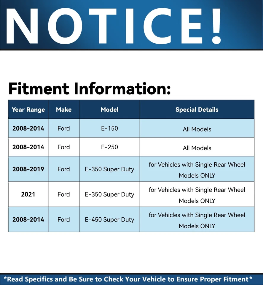 Front Disc Rotors Ceramic Brake Pads for 2008-14 Ford E-150 E-250 E-350 E-450 SD - Image 2 of 4