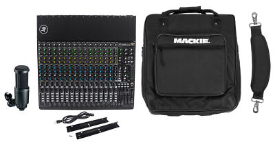 Mackie 1604VLZ4 16-Channel Analog 4-Bus Mixer+Audio Technica AT2020 Mic+Bag