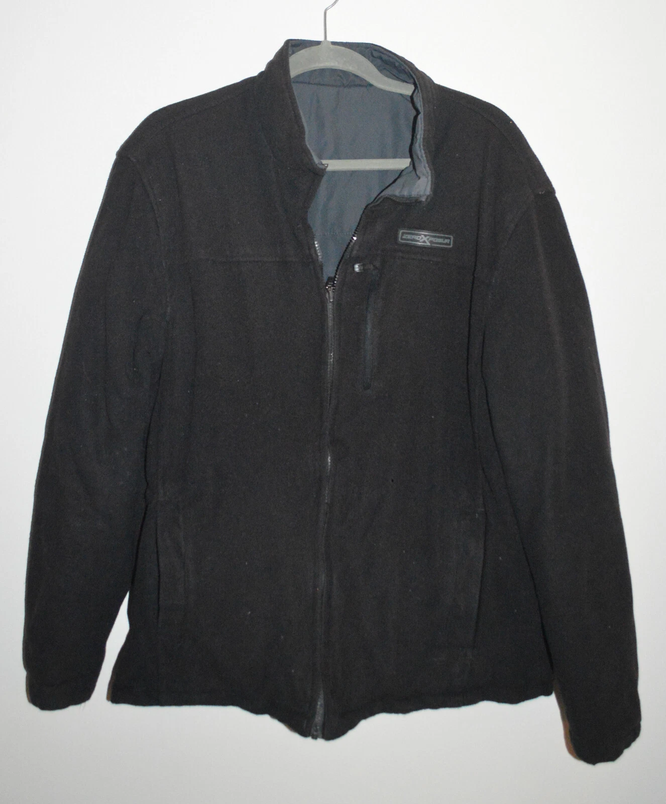 Zeroxposur Fleece Reversable Jacket Mens Black Large Full Zip Up Outdoors