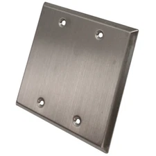 Seismic Audio Blank Stainless Steel 2 Gang Wall Plate - For Cable Installation
