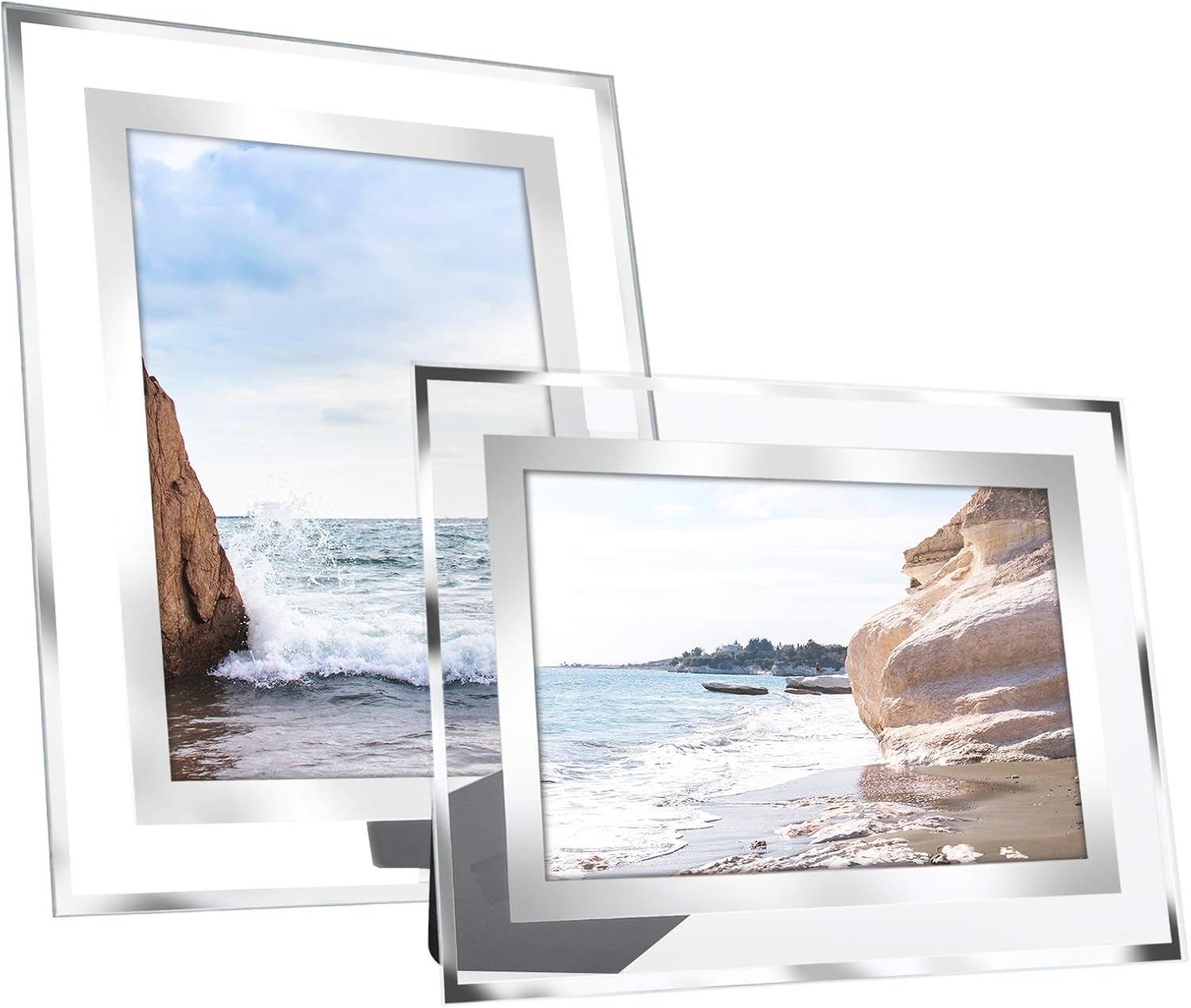 Picture Frames 6X8, 2 Pack 7.7X9.7 Inches Frames Display 6 X 8 Pictures without-image