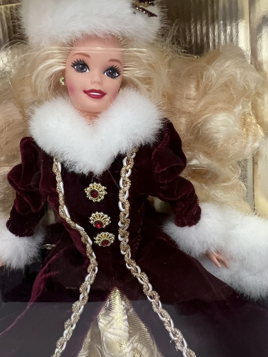 Happy Holidays Barbie Doll Special Edition 1996 Burgundy Gown