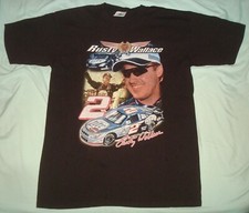 VTG 90s RUSTY WALLACE 2 MILLER LITE RACING T SHIRT LARGE NASCAR BEER CAR STOCK