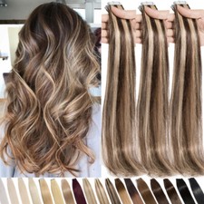 Premium Tape In 100 Remy Human Hair Extensions Skin Weft 20pcs 50G NEW Colors A